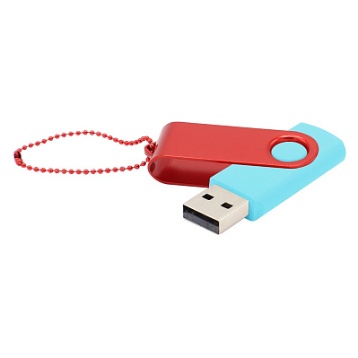 Флешка Designer To Go 2.0 USB 16Gb  (Бирюзовый/Красный)