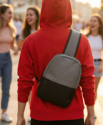 Рюкзак "Single" на одно плечо, серый