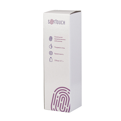 Бутылка для воды "Фитнес" 700 мл, покрытие soft touch, синий