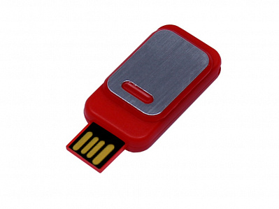 USB 2.0- флешка промо на 16 Гб прямоугольной формы, выдвижной механизм (Красный)