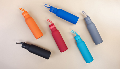 Бутылка для воды "Фитнес" 700 мл, покрытие soft touch, красный