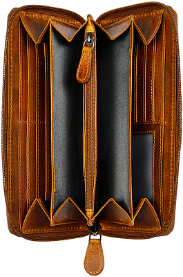 Кошелек KLONDIKE DIGGER «Viola», натуральная кожа в коньячном цвете, 19,5 х 10 x 2,5 см