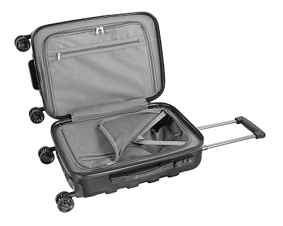 Чемодан BUGATTI Galatea, чёрный, поликарбонат / АБС-пластик, 36,5х24,5х56 см, 38 л