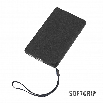 Зарядное устройство "Камень" с покрытием soft grip, 4000 mAh в подарочной коробке  (Черный)