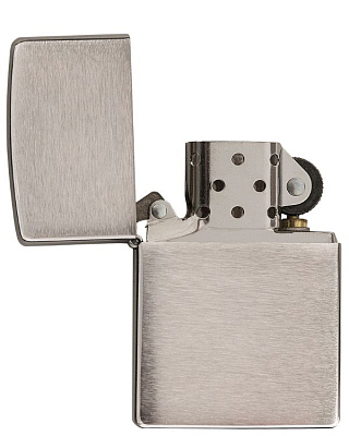 Зажигалка ZIPPO Armor™ c покрытием Brushed Chrome, латунь/сталь, серебристая, матовая, 38x13x57 мм
