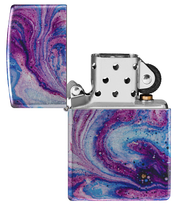 Зажигалка ZIPPO Universe Astro с покрытием 540 Tumbled Chrome, латунь/сталь, сиреневая, 38x13x57 мм