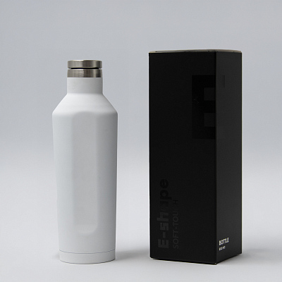 Термобутылка E-shape софт-тач (белый)