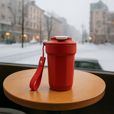 Термостакан TEDGE (красный с белым)