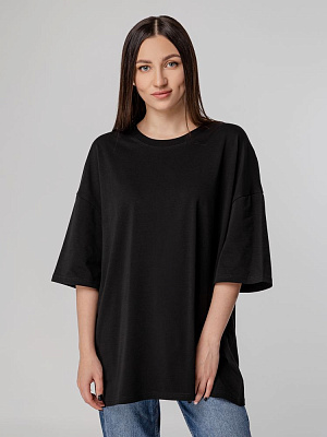 Футболка унисекс оверсайз Crosstown, черная (Чёрный)