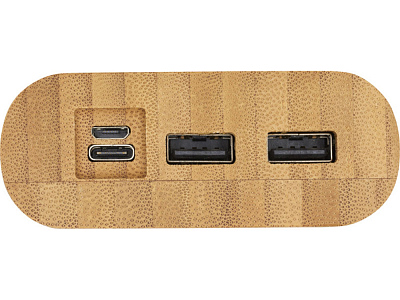 Портативное зарядное устройство Tulda из бамбука, 20000 mAh