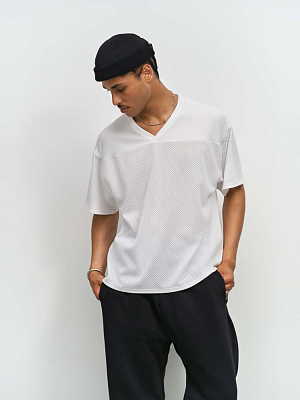 Футболка унисекс Nino с V-образным вырезом, белая