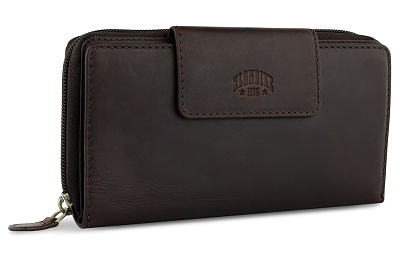 Кошелек KLONDIKE RUSH «Sheila», натуральная кожа в темно-коричневом цвете, 19 х 11 х 4 см