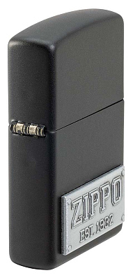 Зажигалка ZIPPO License Plate с покрытием Black Matte, латунь/сталь, черная, 38x13x57 мм