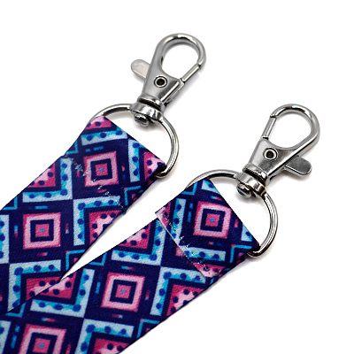 Ланъярд полноцветный Эл с двумя карабинами, 20 мм