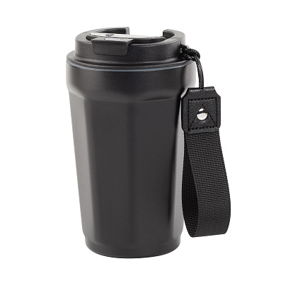 Термостакан "Legend" 390 мл с индикацией температуры, покрытие пудра, черный #, черный (Чёрный)