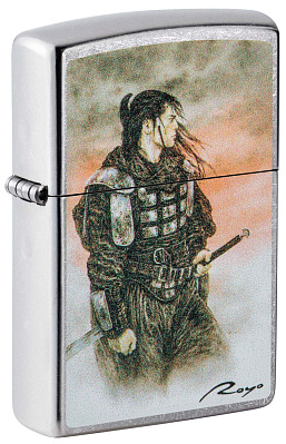 Зажигалка ZIPPO Luis Royo с покрытием Street Chrome, латунь/сталь, серебристая, 38x13x57 мм (Серебристый)