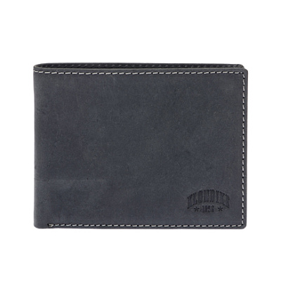 Бумажник KLONDIKE Yukon, натуральная кожа в черном цвете, 13 х 2,5 х 10 см (Черный)