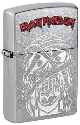 Зажигалка ZIPPO Iron Maiden с покрытием Street Chrome, латунь/сталь, серебристая, 38x13x57 мм (Серебристый)