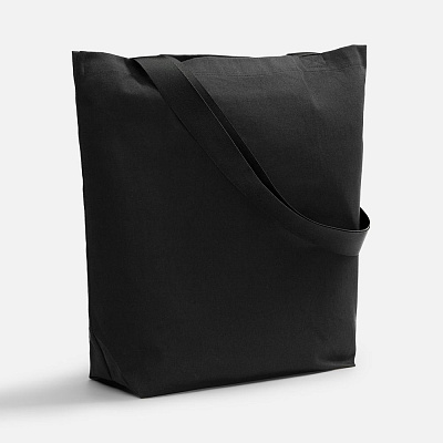 Шопер B5, черный с широкими черными ручками (Чёрный)