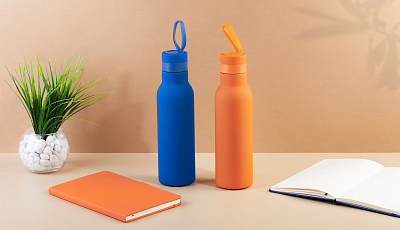 Бутылка для воды "Фитнес" 700 мл, покрытие soft touch, синий