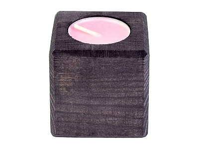 Свеча в декоративном подсвечнике Роза (Чёрный)