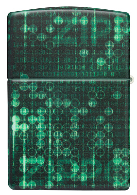 Зажигалка ZIPPO Pattern с покрытием Glow In The Dark Green, латунь/сталь, черно-зеленая, 38x13x57 мм