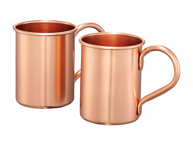 Набор кружек для коктейля с рецептом Moscow mule (Медно-красный)