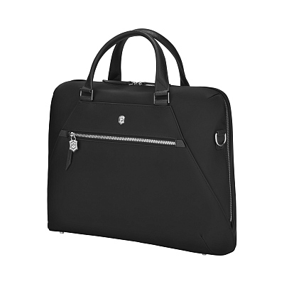 Портфель VICTORINOX Victoria Signature Briefcase, черный, нейлон/кожа, 42x13x30 см, 13 л