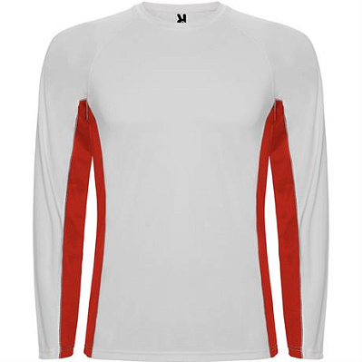 Спортивная футболка SHANGHAI L/S мужская, БЕЛЫЙ/КРАСНЫЙ L (Белый/красный)