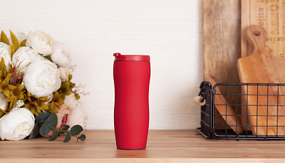 Термостакан "Монтана" 400 мл, покрытие soft touch, красный