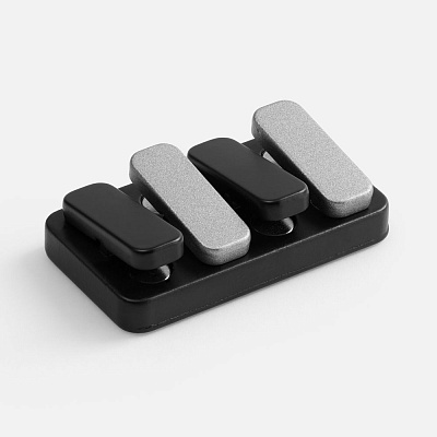 Антистресс-кликер Clacky, черный с серебристым (Серебристый)