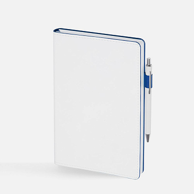 Ежедневник White Shall, недатированный, бело-синий