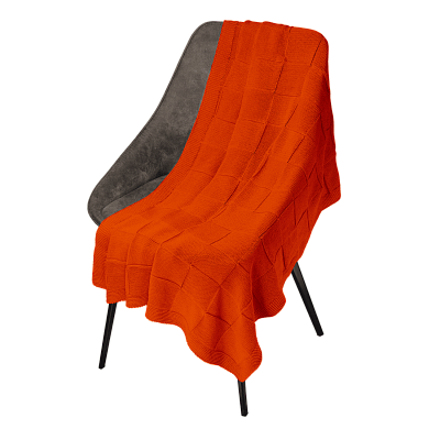 Плед Cella вязаный, оранжевый (без подарочной коробки)