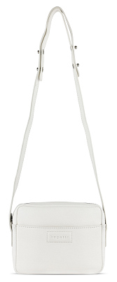 Сумка кросс-боди женская BUGATTI Elsa, белая, воловья кожа/полиэстер, 19х5,5х14 см