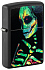 Зажигалка ZIPPO Skeleton Design с покрытием Black Light, латунь/сталь, черная, матовая, 38x13x57 мм - Фото 1