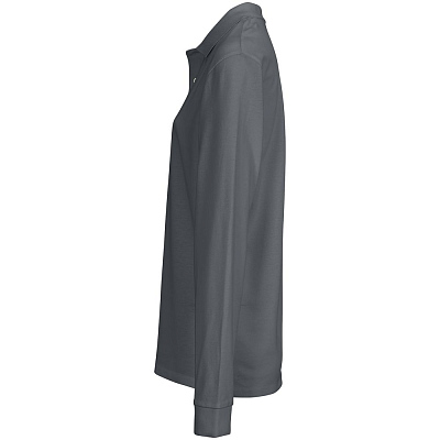 Рубашка поло унисекс с длинным рукавом Pacific LSL, темно-серая (графит)