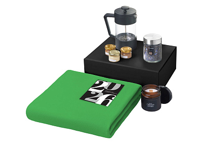 Подарочный набор Re:Moments с пледом, френчпрессом и медом