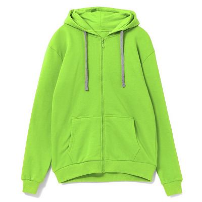 Толстовка на молнии с капюшоном Unit Siverga Heavy, темно-синяя (Зеленое яблоко)