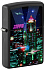 Зажигалка ZIPPO Cyber City с покрытием Black Matte, латунь/сталь, черная 38x13x57 мм - Фото 1