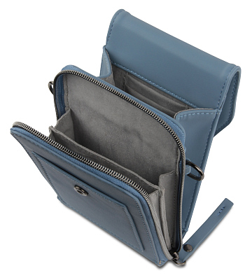 Сумка наплечная BUGATTI Almata, голубая, полиуретан, 11х4х19 см