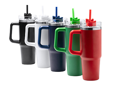 Термокружка Крэнстон с трубочкой и поворотной крышкой, 850 мл