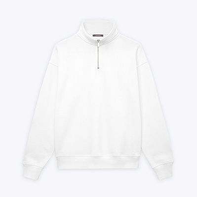 Толстовка на молнии унисекс FLOW, белая, размер XL/2XL (Белый)
