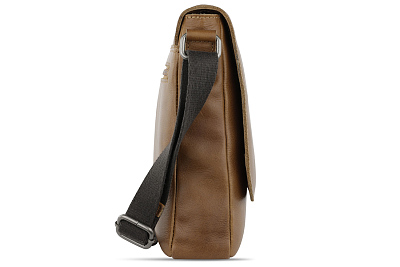 Сумка через плечо KLONDIKE GOLD «Taylor», натуральная кожа в коньячном цвете, 22 х 23,5 х 5,5 см