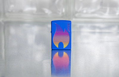 Зажигалка ZIPPO Classic с покрытием Royal Blue Matte, латунь/сталь, синяя, матовая, 38x13x57 мм