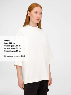 Футболка оверсайз унисекс T9, молочно-белая