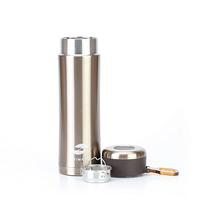 Термокружка Stinger, 0,42 л, сталь/пластик, золотой глянцевый, 7,5 х 6,9 х 22,2 см