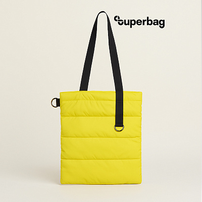 Шоппер Superbag Bubble, с кнопкой (желтый с черным) (Жёлтый с чёрным)