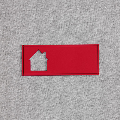 Лейбл из ПВХ с вырубкой «Дом», красный