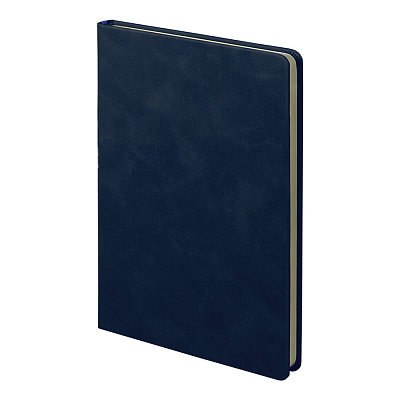 Ежедневник недатированный Muse, темно-синий, А5, с декоративной полосой синий ройал, блок в линейку (Темно-синий, синий)
