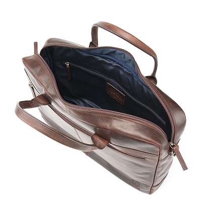 Сумка KLONDIKE DIGGER «Carl», натуральная кожа в темно-коричневом цвете, 42 x 30 x 9 см